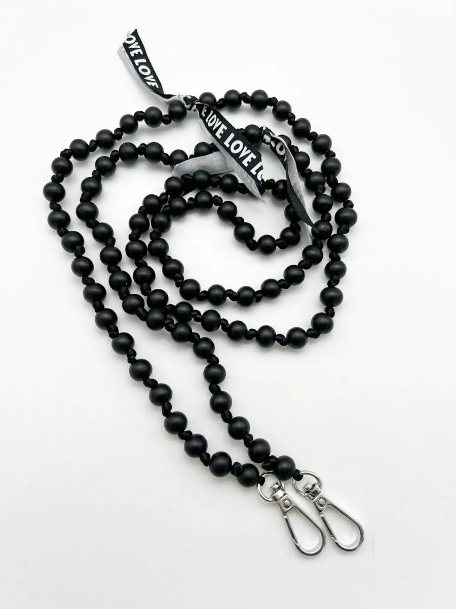 Crossbodykette IBIZA BLACK aus Holzperlen