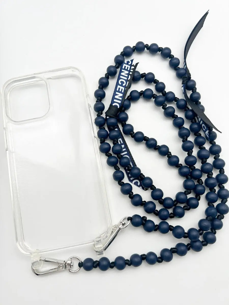 Crossbodykette IBIZA NAVY aus Holzperlen