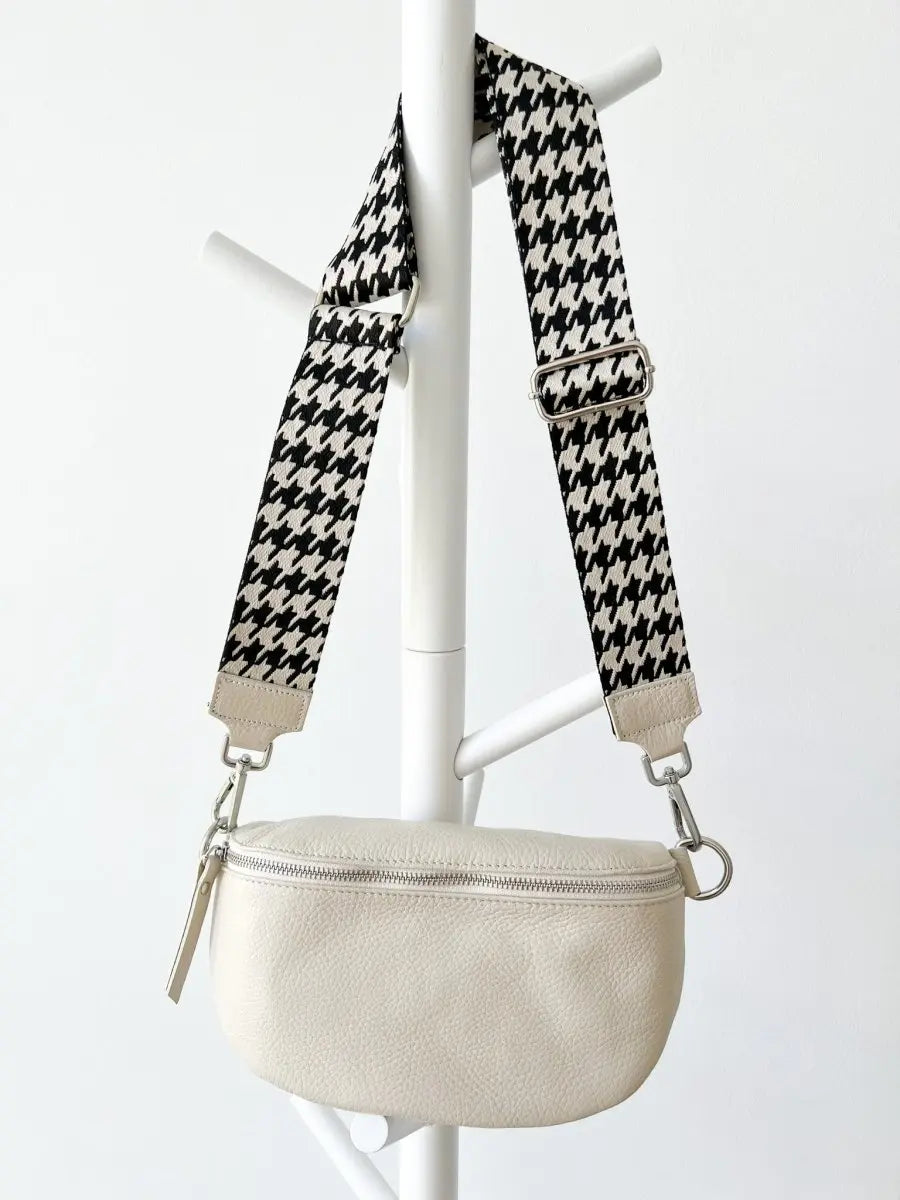 Gurt SCHWARZ KARIERT CREAM