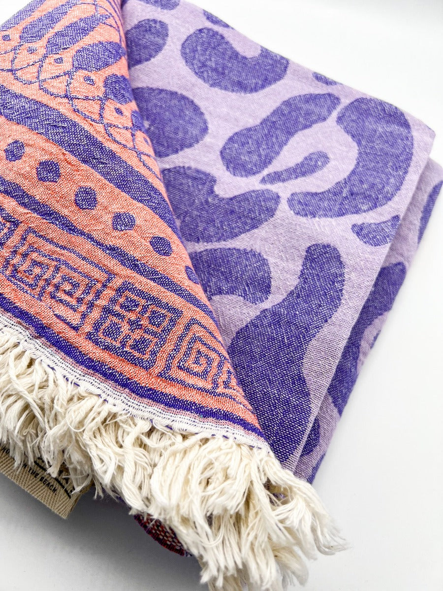 Strandtuch KASTRAKI PURPLE LILA & CORAL