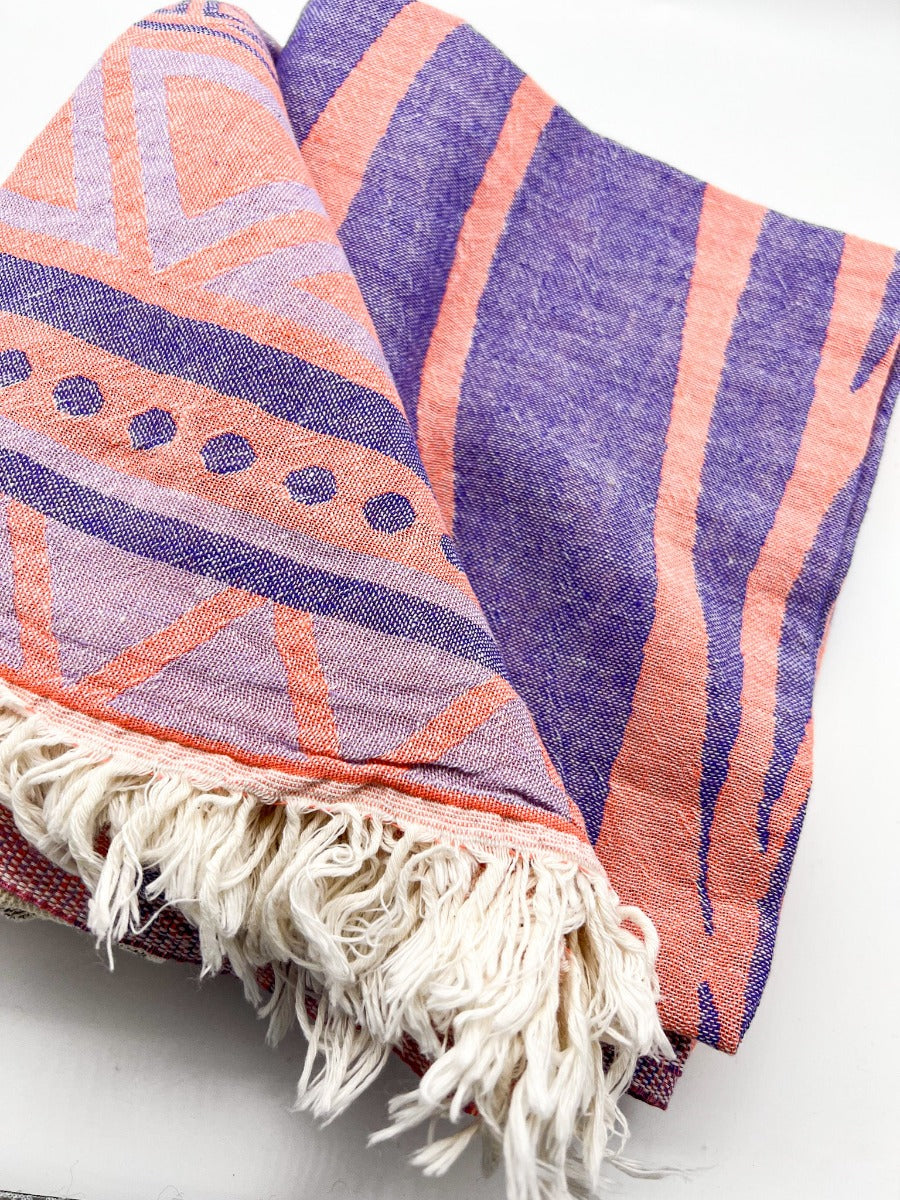 Strandtuch MILOS PURPLE & LILA & CORAL