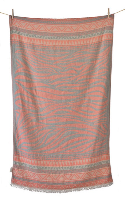 Strandtuch MILOS CORAL & EUCALIPTUS & BEIGE