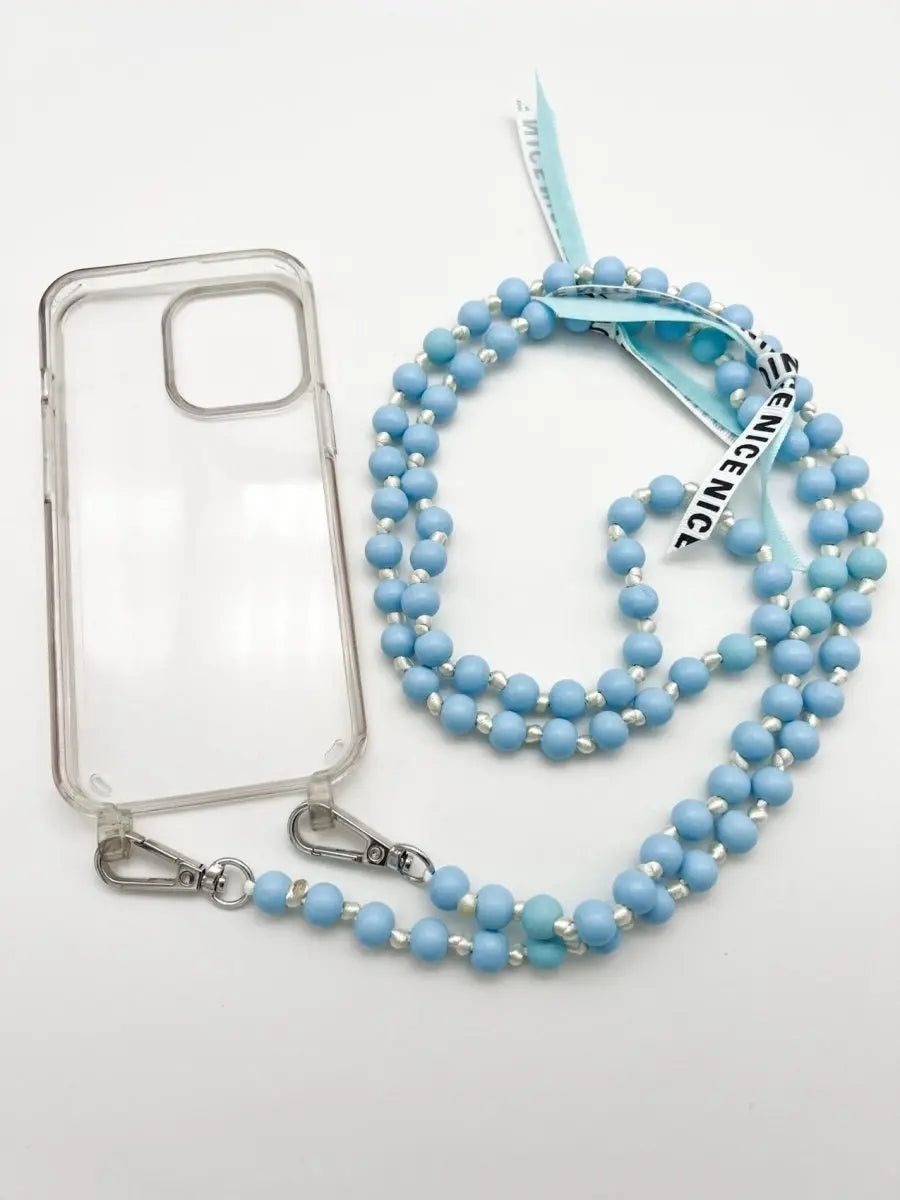 Handykette IBIZA BABY BLUE Set mit Hülle transparent