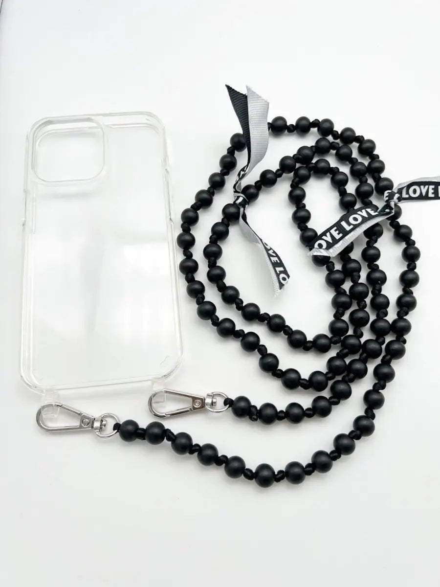 Handykette IBIZA BLACK Set mit Hülle transparent