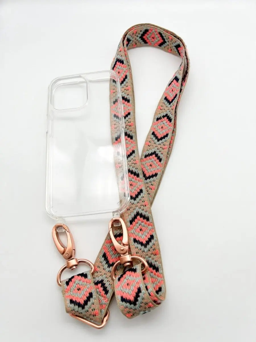 Handykette MAYA NEON Set mit Hülle transparent