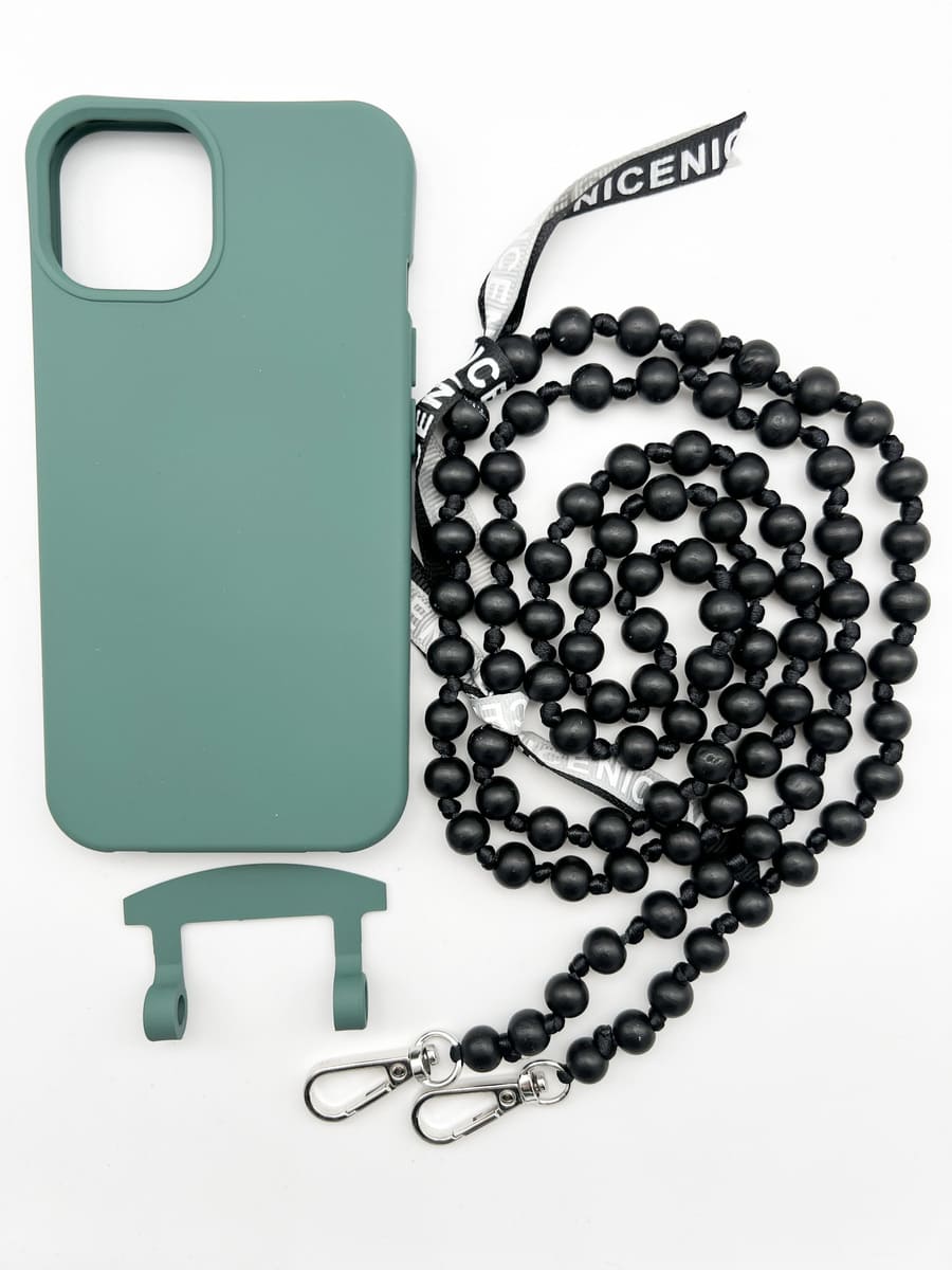 Set Handykette IBIZA BLACK mit Hülle OCEAN für iPhone