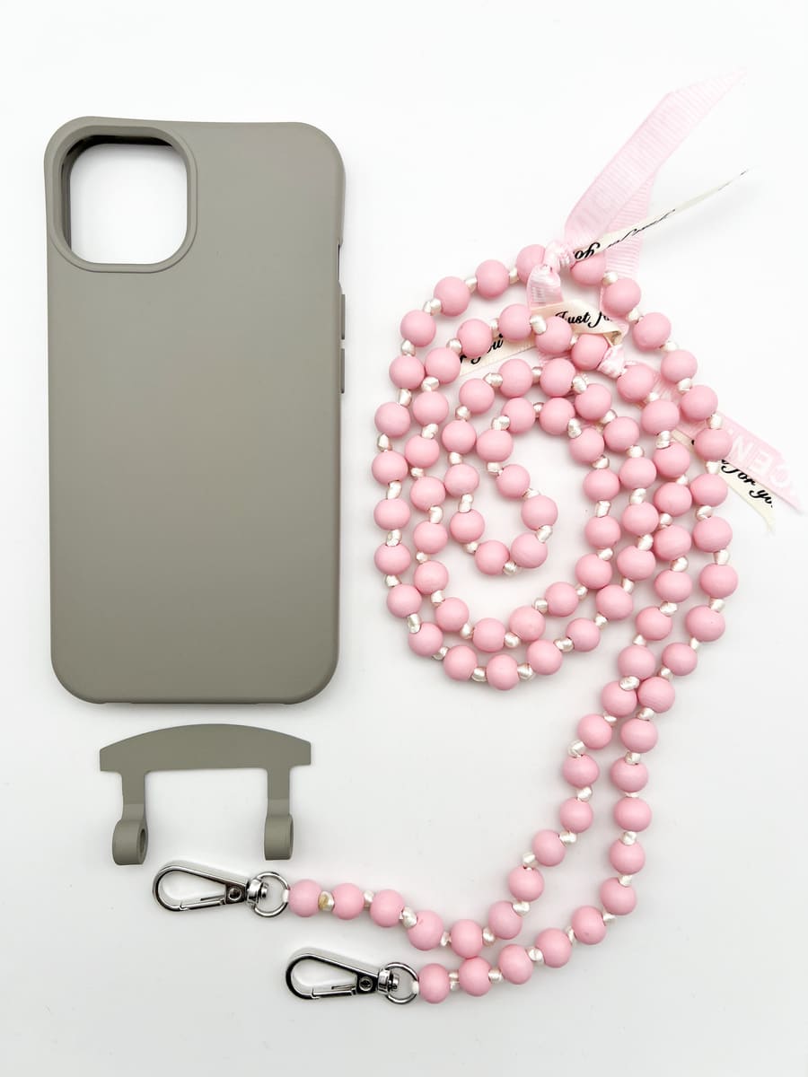 Set Handykette IBIZA ROSE mit Hülle STONE für iPhone