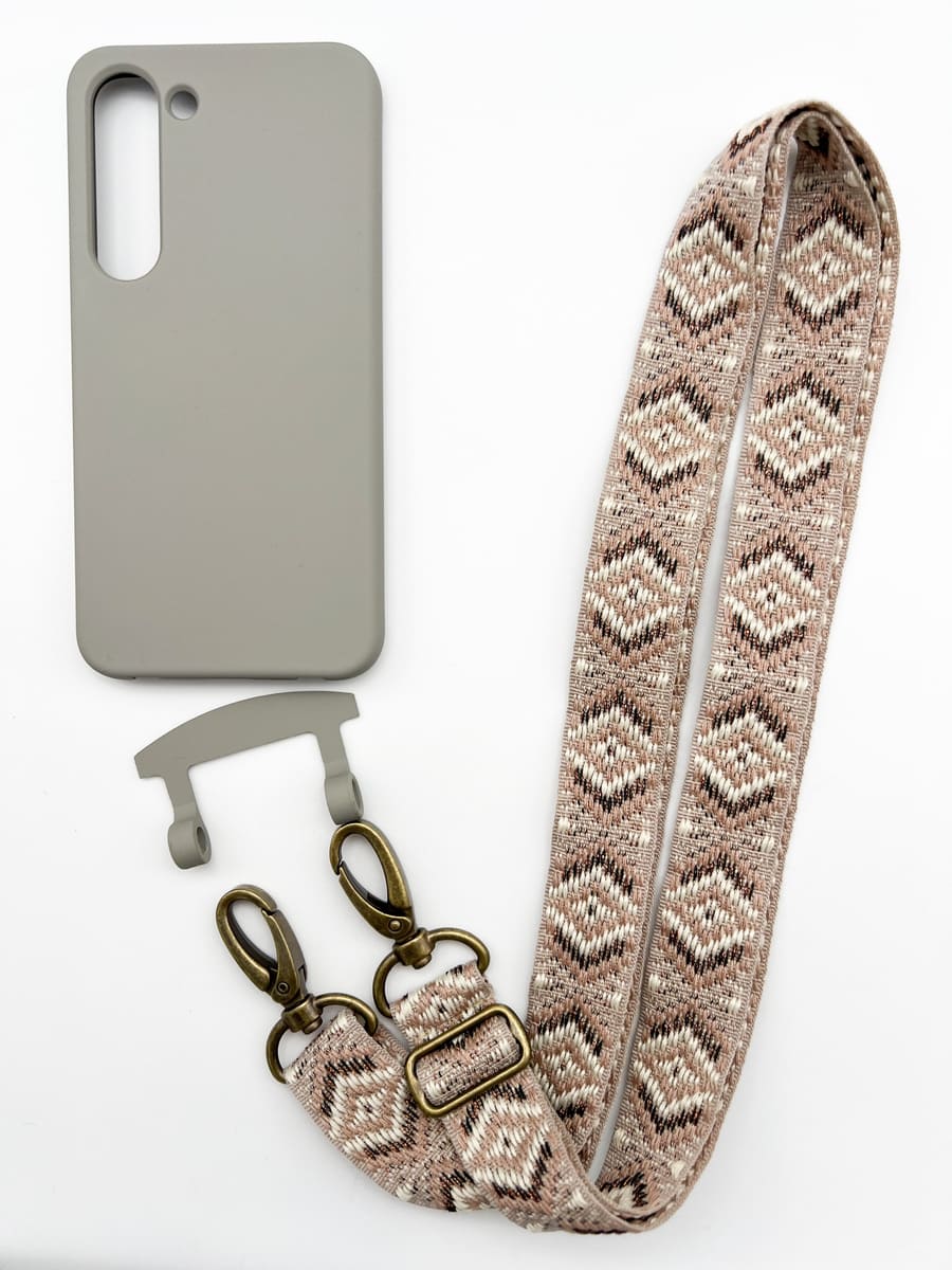 Set Handykette MAYA NUDE mit Hülle STONE für Samsung